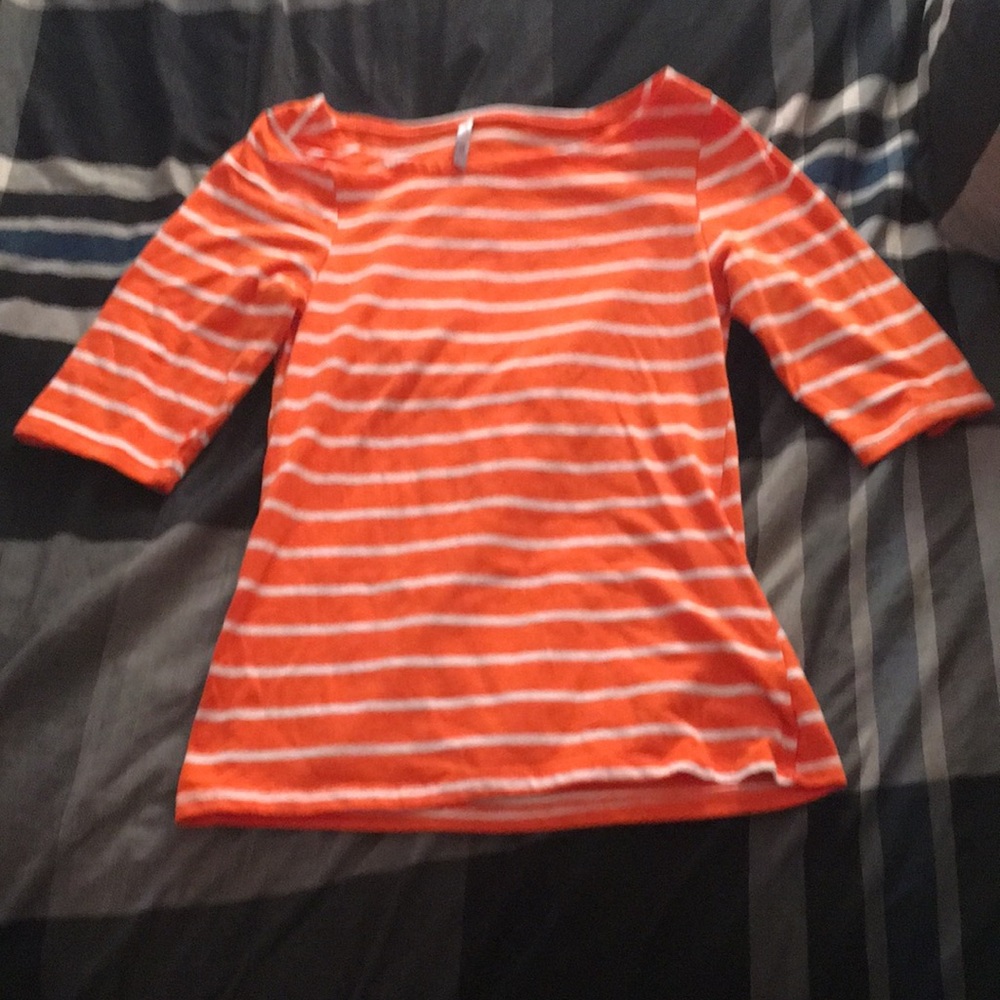 Orange and white striped shirt
